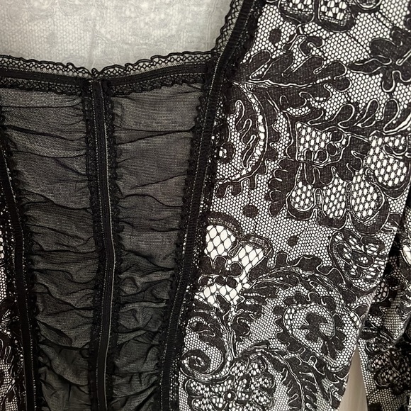 Apanage mixed material shirt with centre rushing - Picture 2 of 5